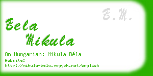 bela mikula business card