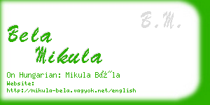 bela mikula business card